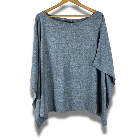 TROUVE Heather Gray Knit Soft Poncho Top Size Large - Picture 1 of 6